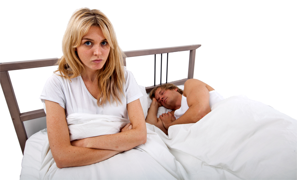 Man Snoring with Upset Wife