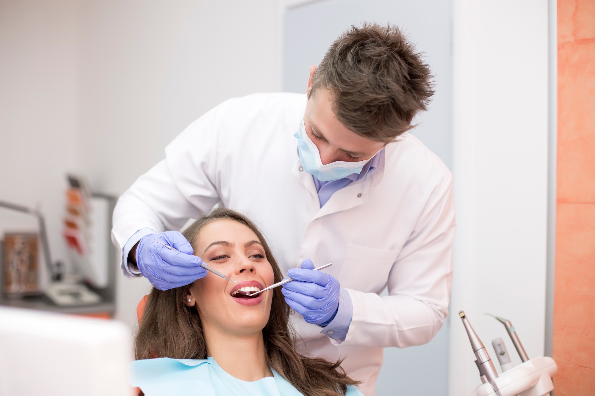 Patient in dental office